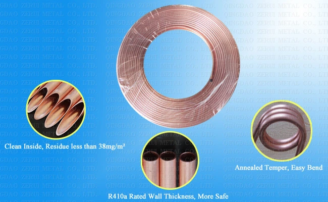 Flexible Pancake Coil Copper Pipe 15mm for Water and LPG Gas