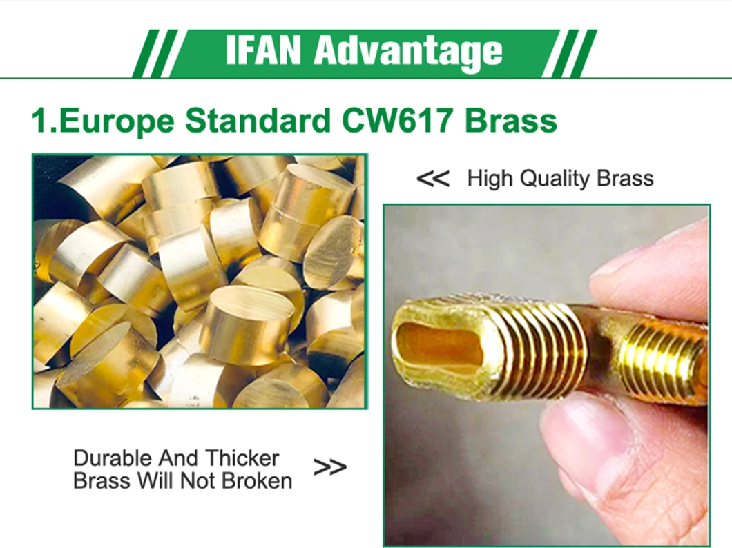 Ifan High Pressure Brass Pipe Connector Copper Fitting Brass Tube Fitting