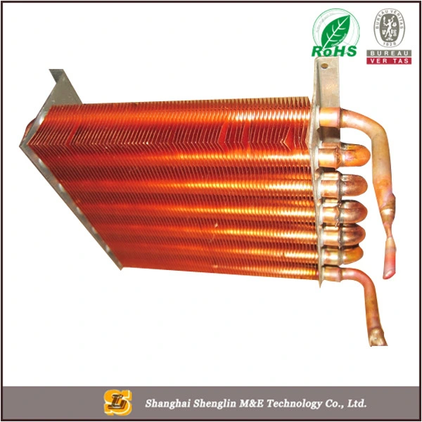 Air to Water Heat Exchange with 9.5 mm Copper Tube Sine Wave Fins