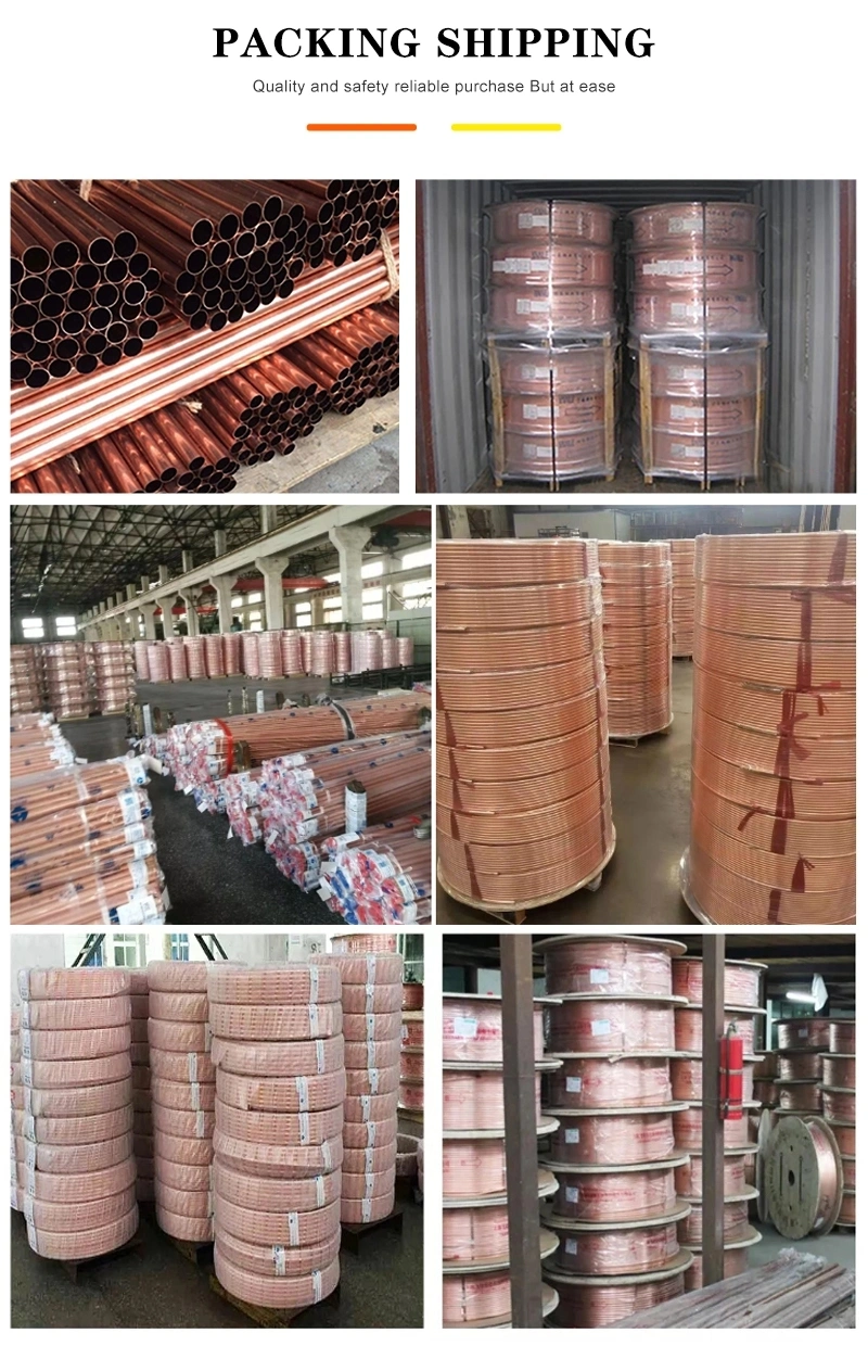 ASTM B68 Continuous Casting Cunilope C21000 C22000 Air Conditioner Copper Pipe AC C72900 Copper Tube Copper Tubing for HVAC H62 Seamless Brass Pipe