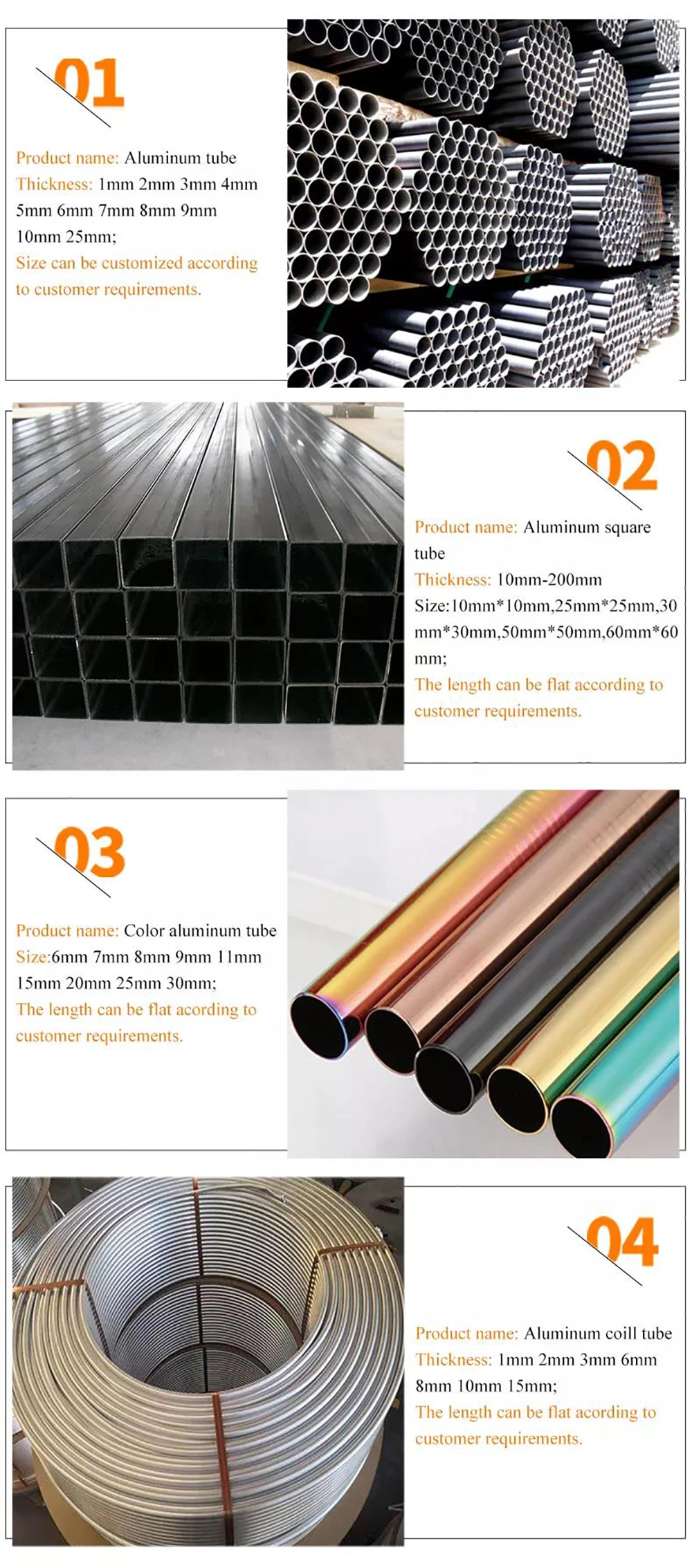 Custom CNC Drill Hole Aluminum Tube 6063 T5 Round Square Aluminium Pipe Anodized Aluminum Tubing