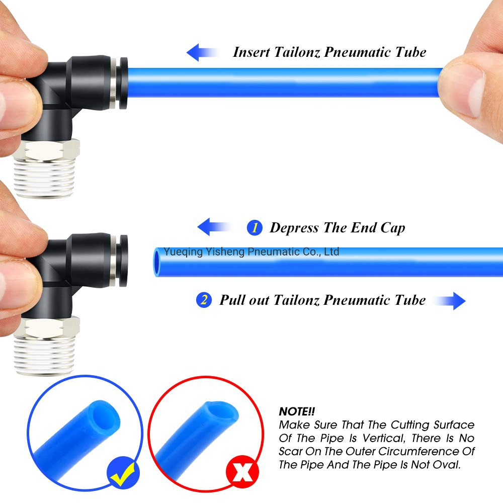 Pl4-04 Pl Series G-Thread 2 Way Pneumatic Fittings L Type Copper Locking Tube Fittings Air Hose Quick Connect Male Thread Elbow Air Fitting