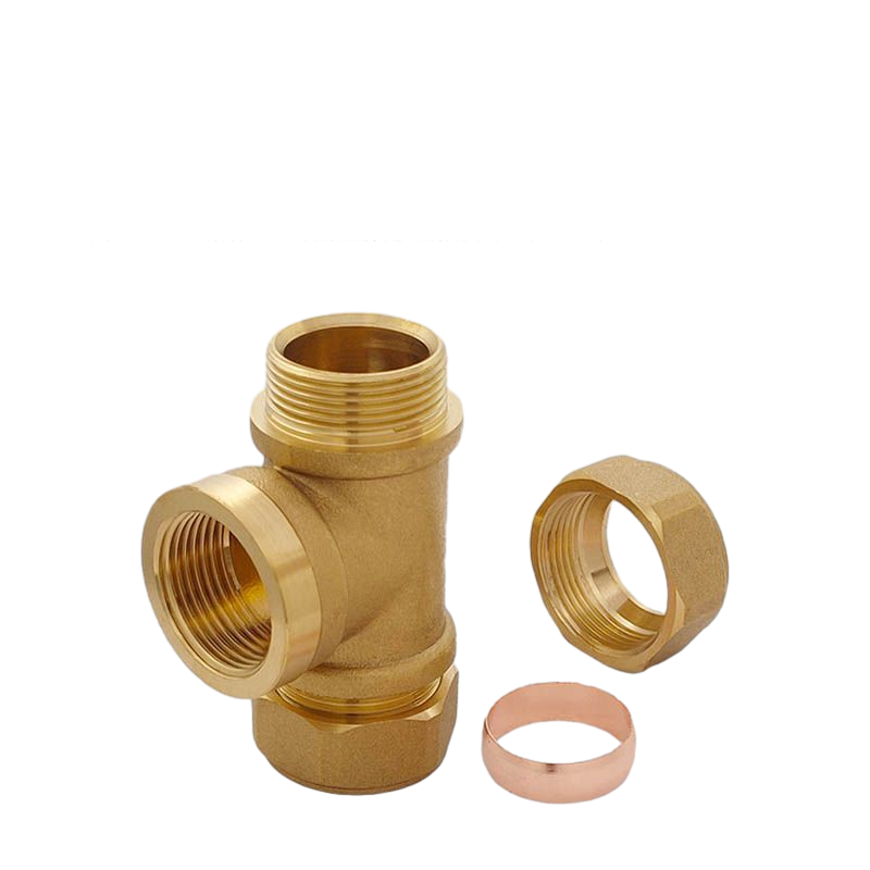 Brass Pipe Fittings Copper Tube Ferrule Tee Female Wire Adapter Refrigeration Heat Pipe