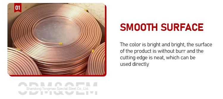 En 1057 6.35mm 3/16 Copper Tubing Coiled Pipe Tube