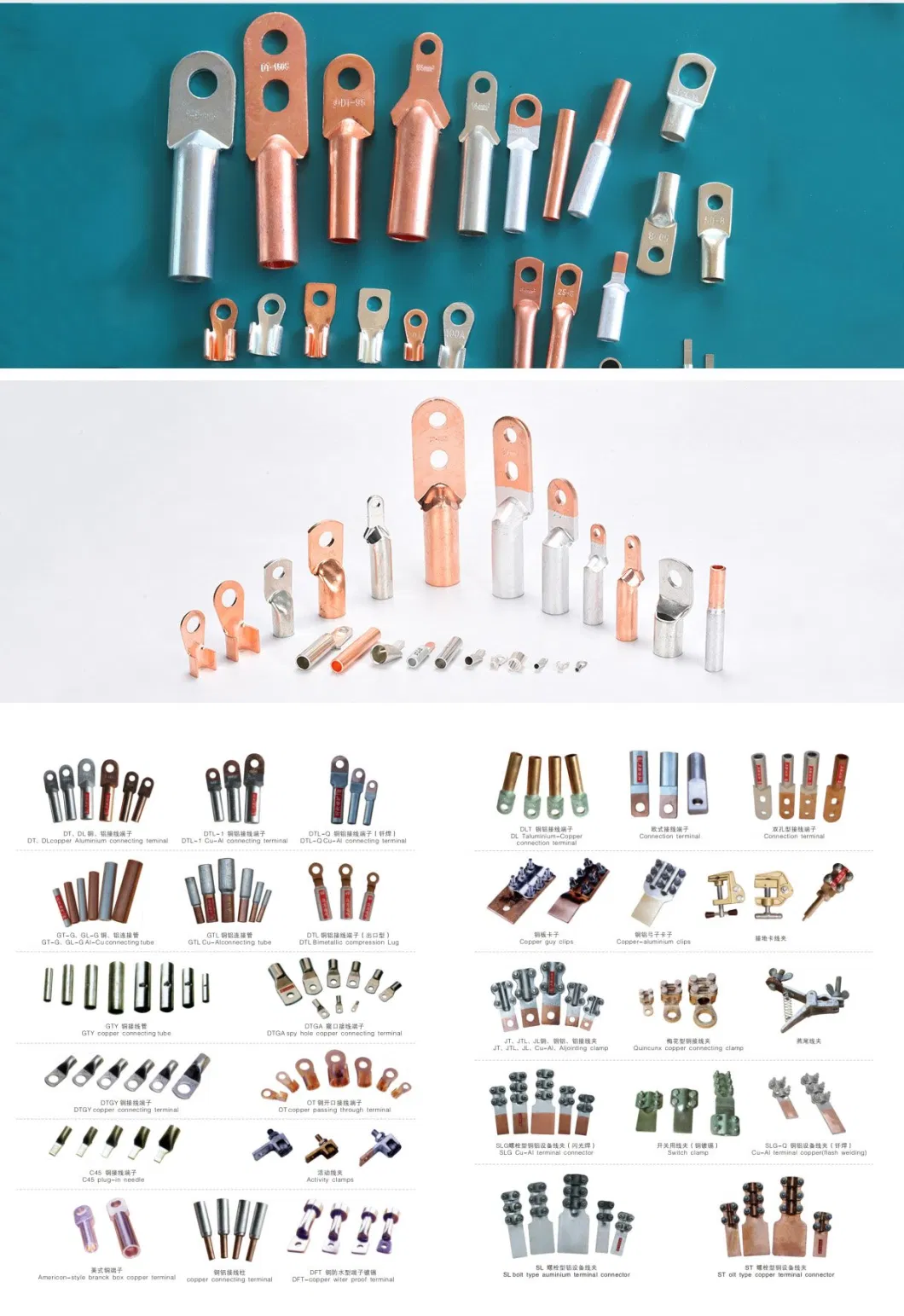 Bn Copper Tube Electrical Cable Terminals Non-Insulated Joint Naked Butt Connectors Wholesale