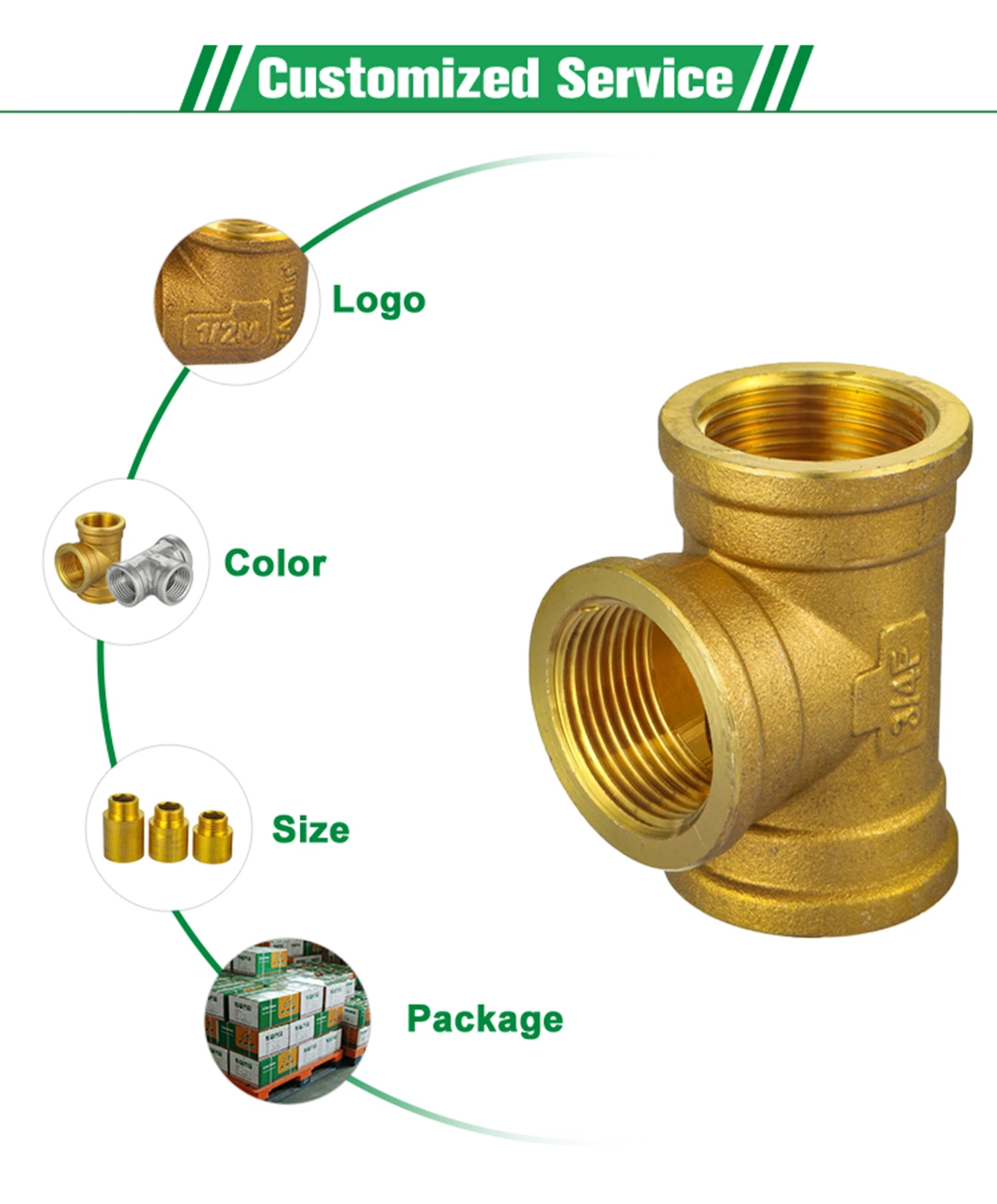 Ifan High Pressure Brass Pipe Connector Copper Fitting Brass Tube Fitting