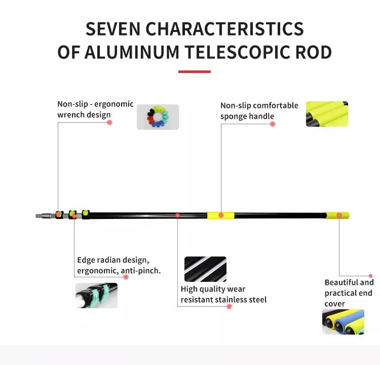 Extentool Custom-Length Aluminum Telescopic Tube Twist Lock with Heavy Duty Extension Rod