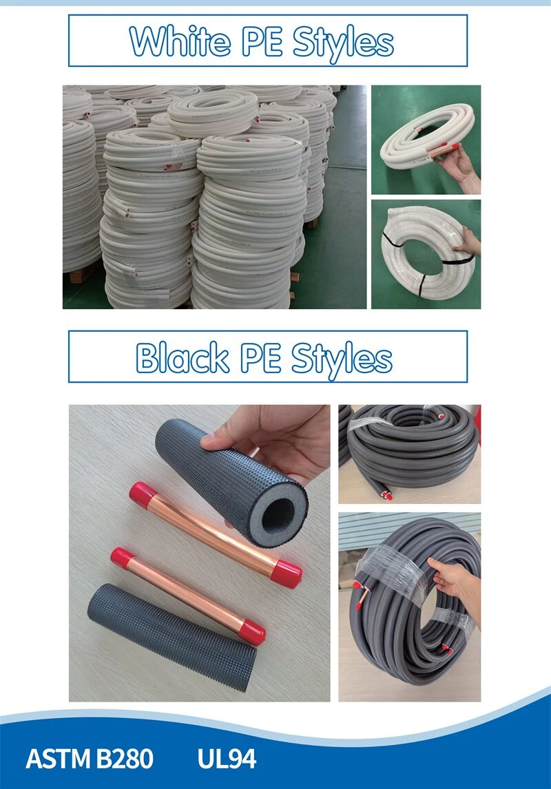 Insulated Corrugated Copper Pipe with Spiral Flexible on Both Tubes for Split Unit Air Conditioner