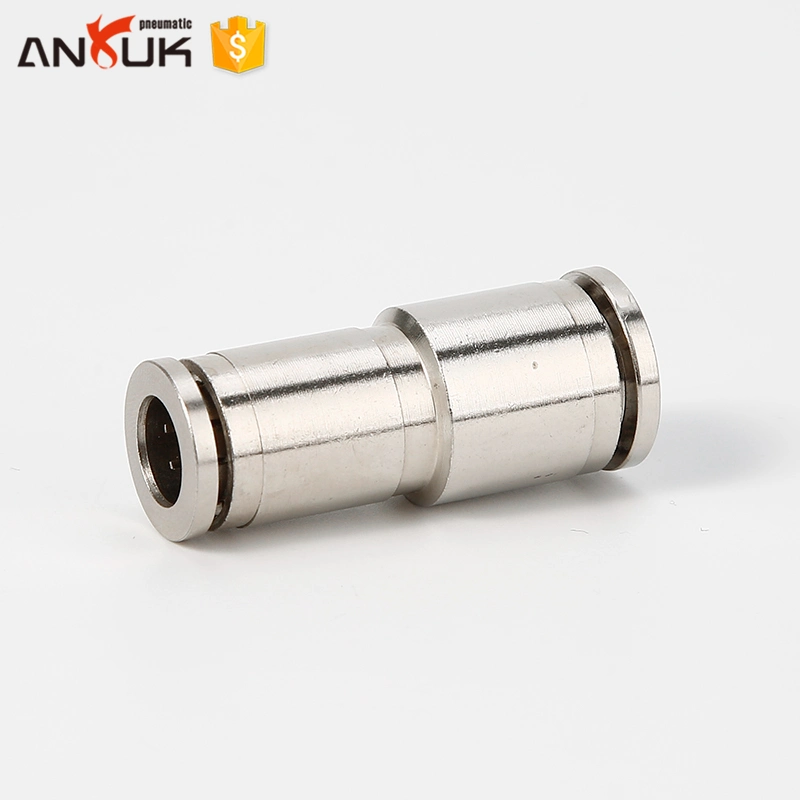 Pg10-6 Straight One Touch Joint All Copper Nickel-Plated Connector One Touch Tube Fitting