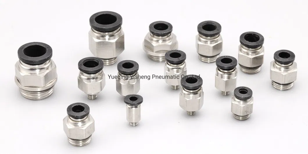 PC Series Pneumatic Straight Male NPT G-Threaded Quick Connect Air Tube Connector Copper Brass Push in Fitting Pneumatic Pipes Tube Fitting