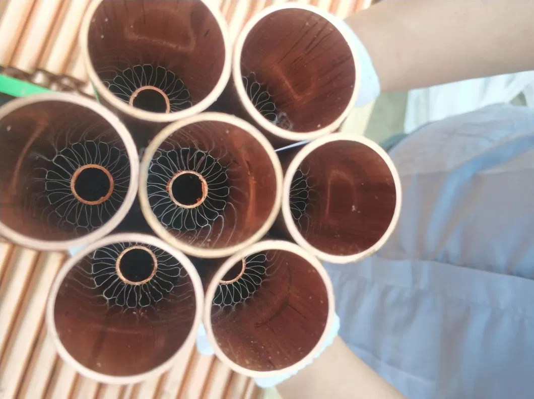 ASTM B280 Tp2 Inner Grooved Fin Tube Dry Steaming Tube Seamless Copper Tube for Refrigerator Condencer