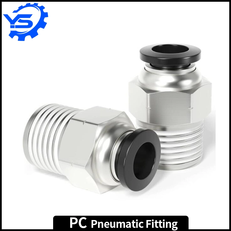 Pl4-04 Pl Series G-Thread 2 Way Pneumatic Fittings L Type Copper Locking Tube Fittings Air Hose Quick Connect Male Thread Elbow Air Fitting