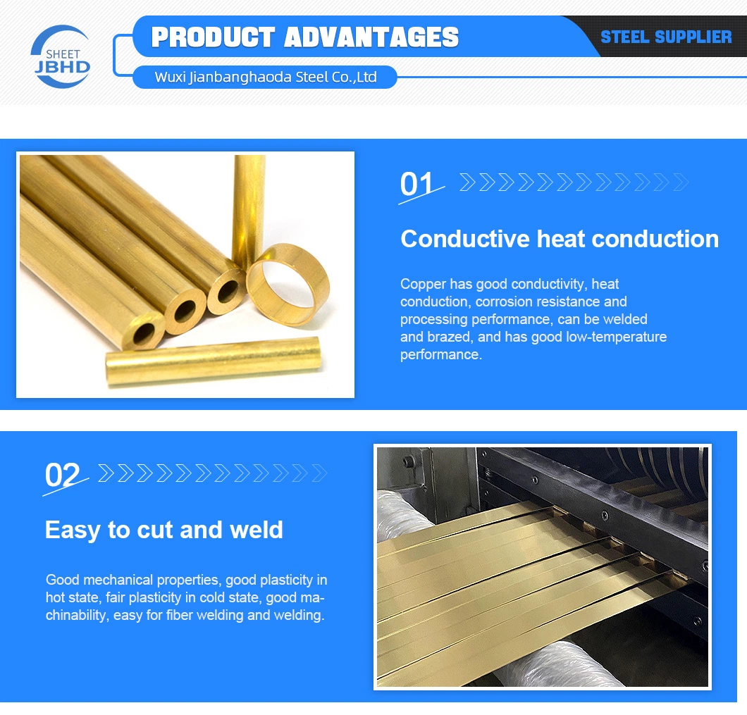 Brass Bronze C10100 C10200 C11000 C11300 C11400 C11500 Round Square Oval Copper Tube Cutting Processing Manufacturers Air Conditioning Copper Pipe Price