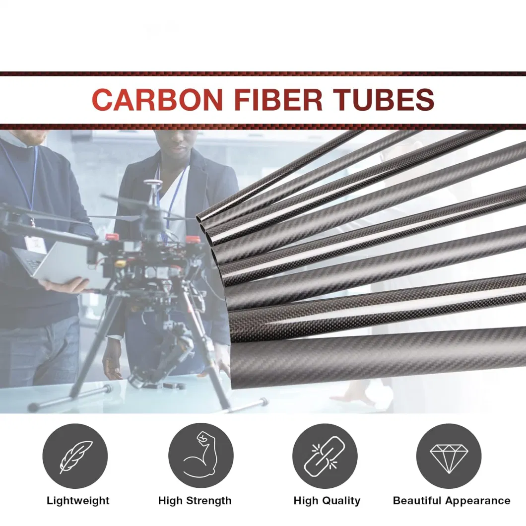 10mm 20mm 25mm 30mm 40mm 50mm Customized Round Carbon Fiber Pipe Tubing