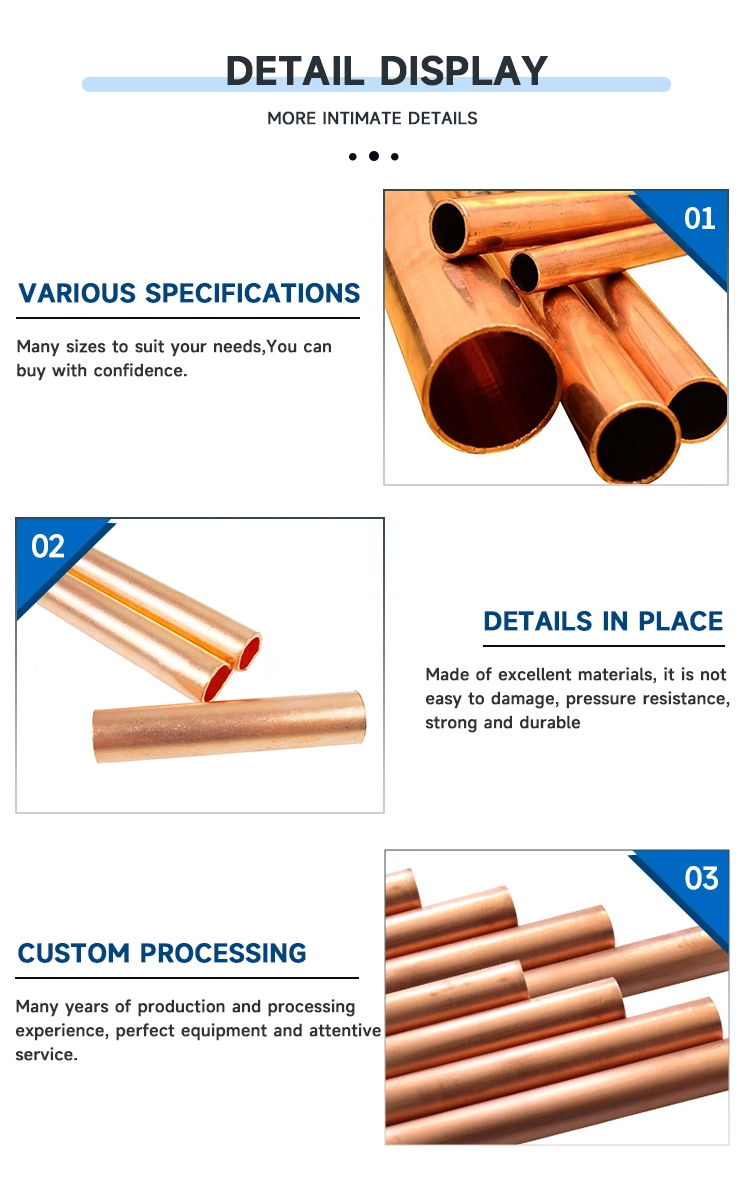 ASTM Brass Red Bronze Copper Seamless Tube with B88 C12200 for Water System