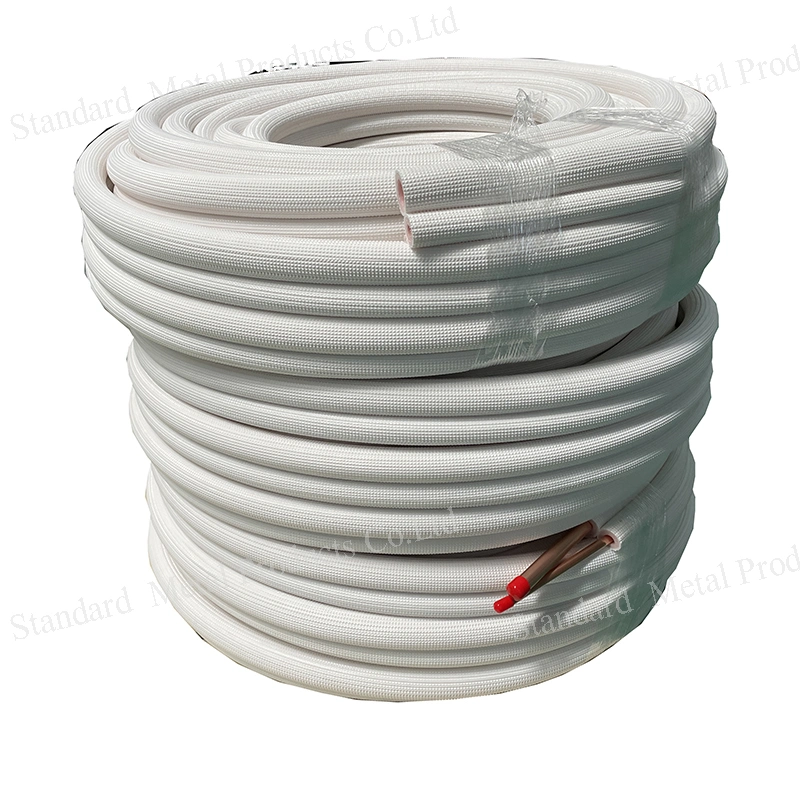 Insulated Copper Aluminum Pipes 1/4 &amp; 3/8 for Ductless Mini Split Air Conditioner Heat Pump System