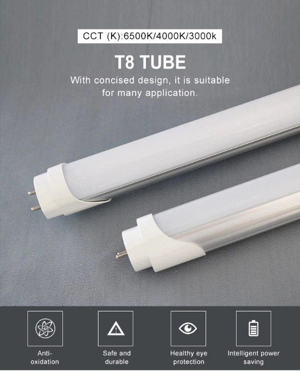 T8 LED Tube 1.2m Garage Factory Office Aluminum Plastic Daylight T8 Split Tube