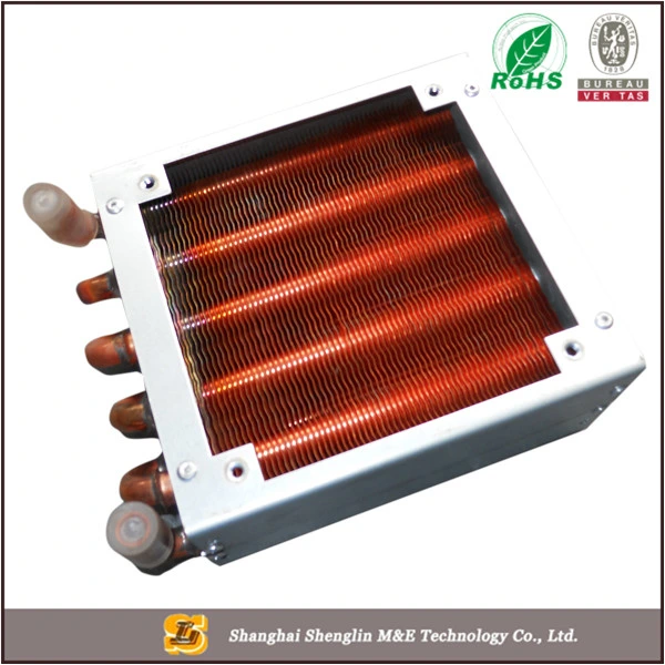 Air to Water Heat Exchange with 9.5 mm Copper Tube Sine Wave Fins