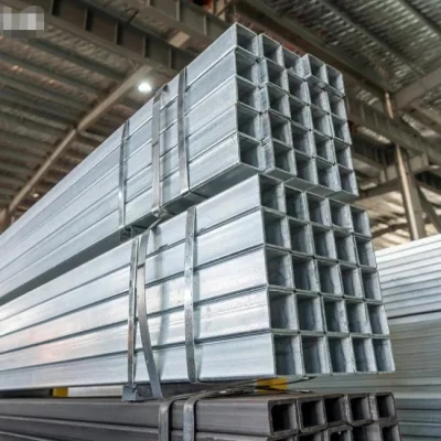 Q235B tubo rectangular cuadrado de acero al carbono galvanizado para la construcción de cercado