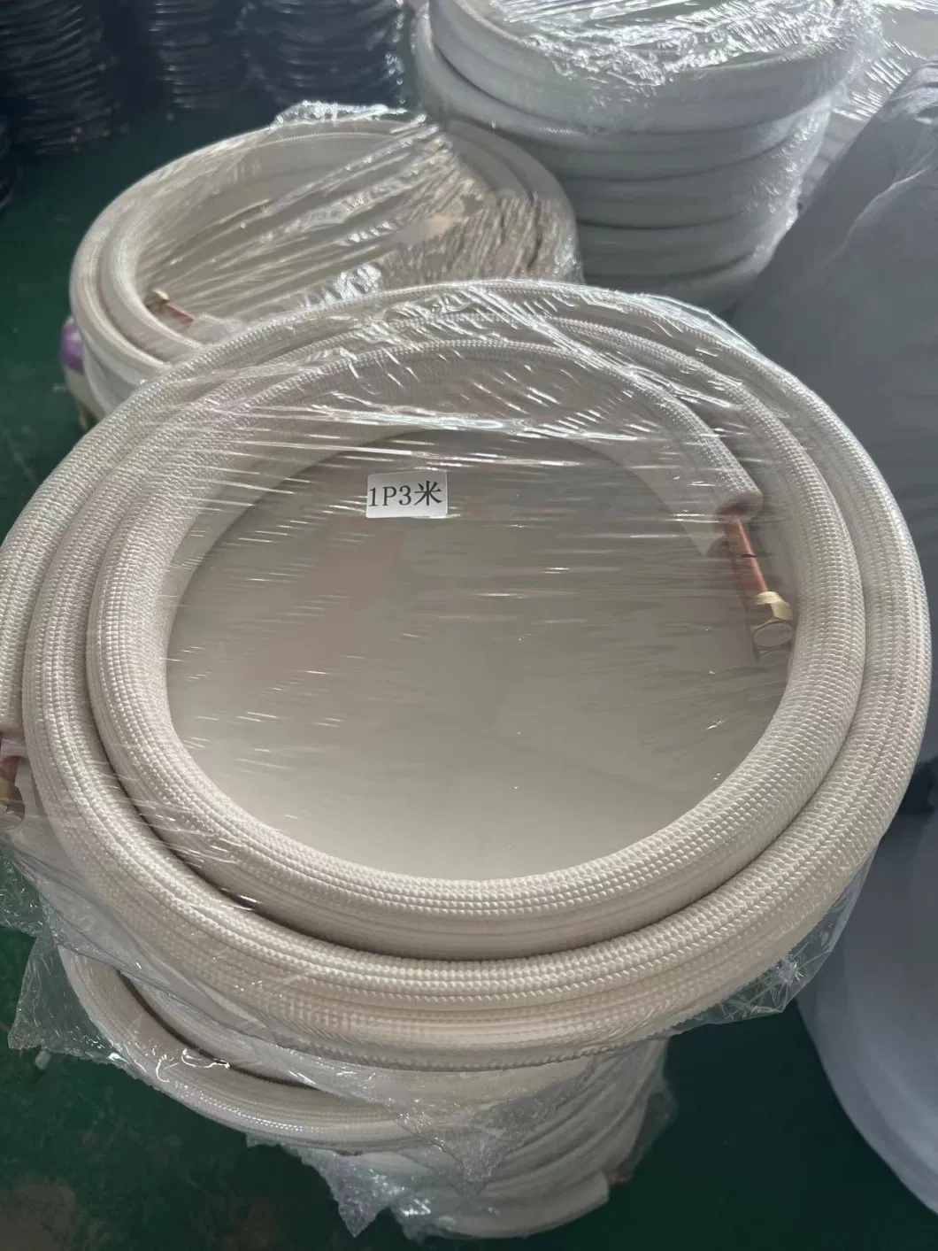 Insulation Refrigeration Air Conditioning Connecting Pipe PVC Coated Coils Insulated Copper Pipe / Tube