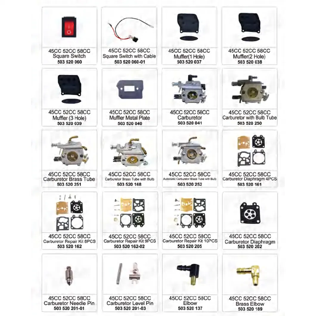 Chainsaw Carburetor Brass Tube for Garden Cutting Machine Gasoline 45CC 52CC 58CC