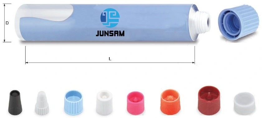 Aluminium Collapsible Tube with M15 Screw Big Cylindrical PE Cap for Antiseptic Cream