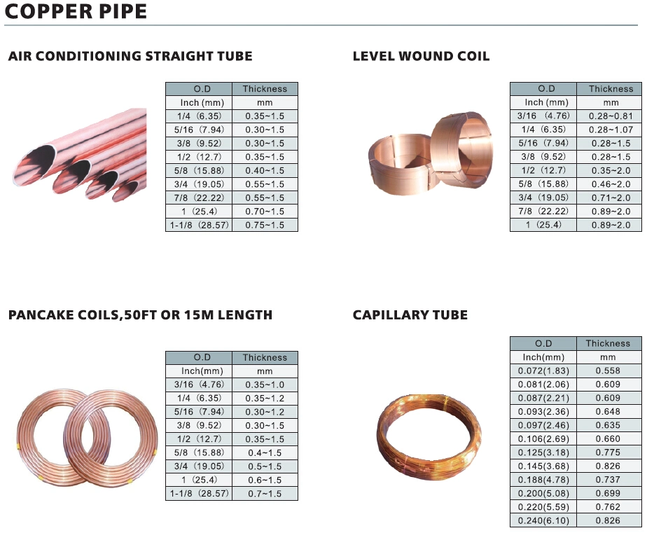 Pure Copper 99.95% Air Conditioners Flexible Copper Pipe