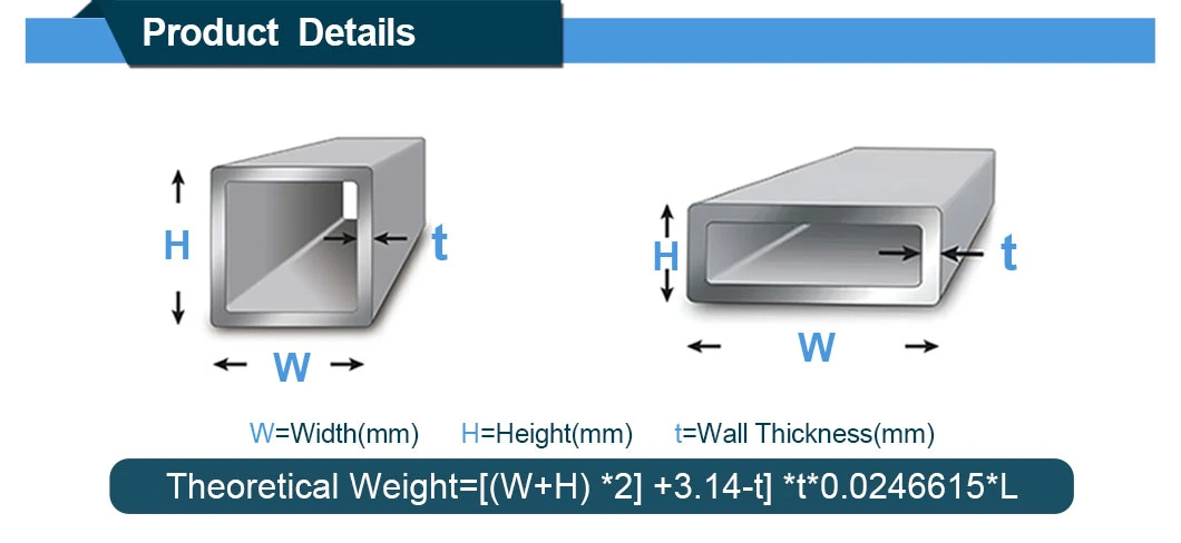 Cold Drawn 201 304 304L 316 316L 316ti 310S 904L 410 430 Seamless Welded Round/ Square/ Rectangular/ Hex/ Oval Stainless Steel/Aluminum/Carbon/Galvanized Tube