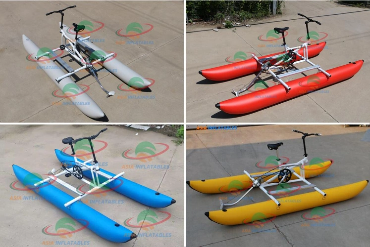 Wholesale Drop Stitch Material Inflatable Water Bike Floating Sea Pedal Bicycle Boat