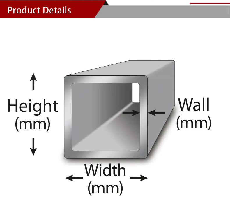 6063 6061 Mill Finished Decorative Square Aluminium Pipe Rectangular Aluminum Tube