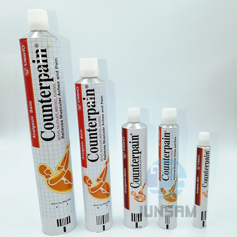 Lightweight Aluminum Ointment Tube for Counter Pain Ointment