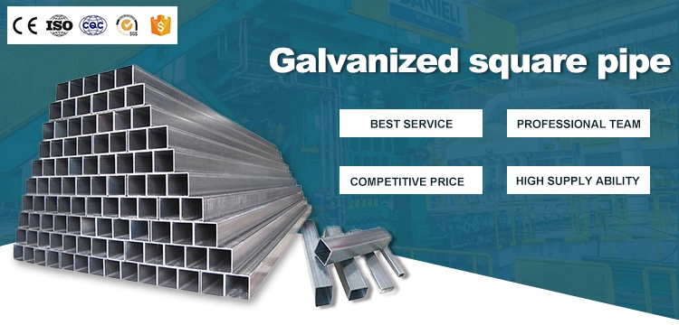 Zinc Coated Q195 Q235 Q345 2.5mm 4X4 Hollow Section Galvanized Square Tube