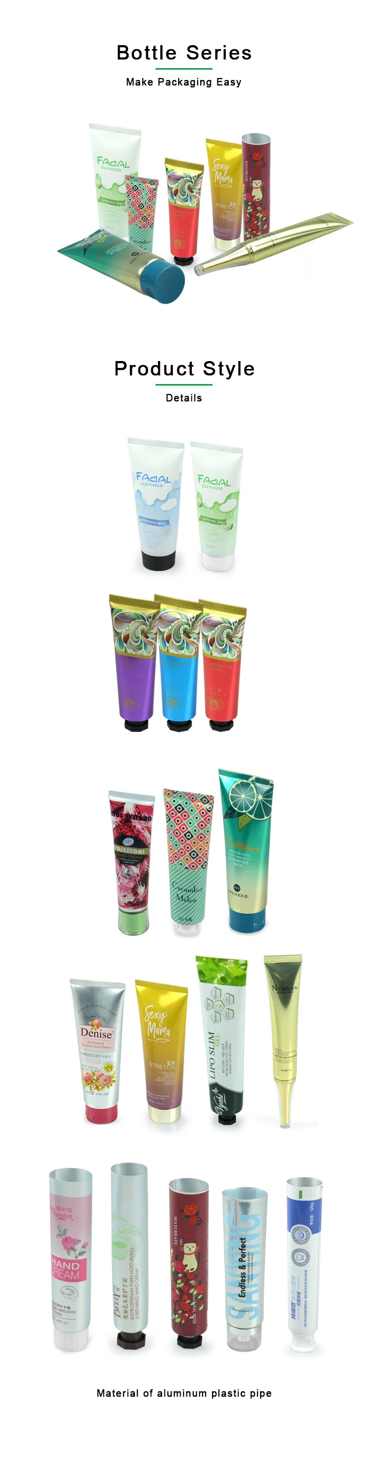 Factory Direct Sales Custom Tubes Foldable Aluminum-Plastic Laminated Abl Tube Emulsion Cosmetics Empty Packaging