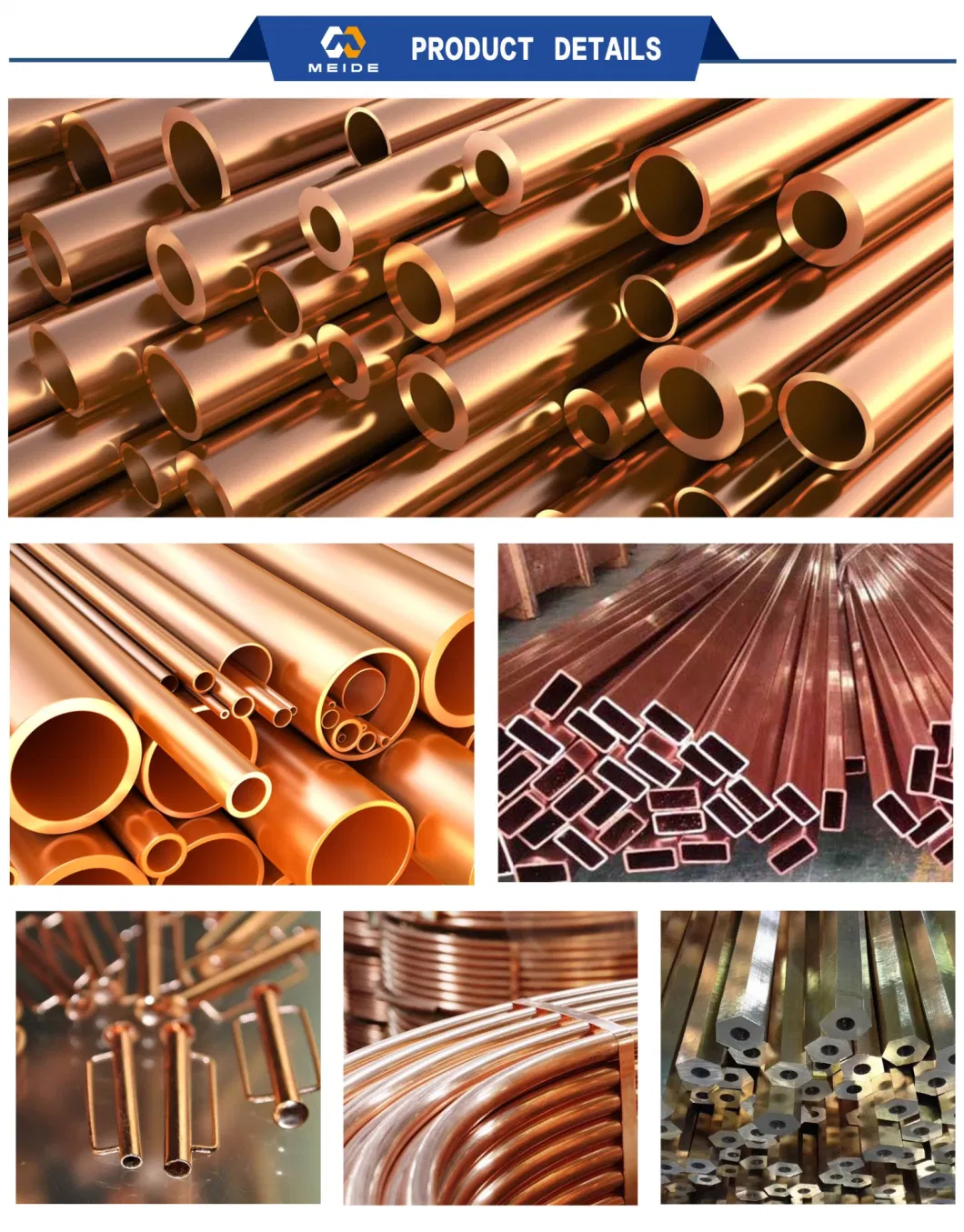 High Conductivity and Thermal Conductivity ETP ASTM B152 C10100 Copper Tube C27200 H63 C2720 C22000 C2700 Brass Rod/Rod/Tube for The Refrigeration Industry