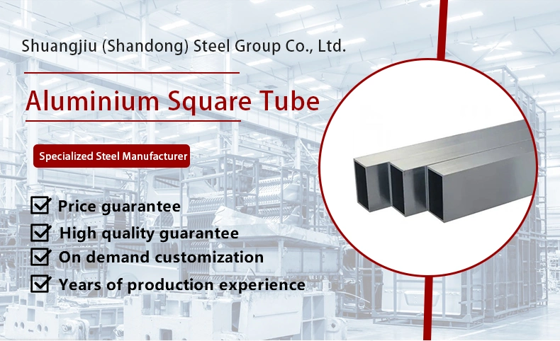 6000 Series Aluminium Extrusion 6061 6063 Alloy Square Rectangular Pipe Anodized Aluminum Square Tube