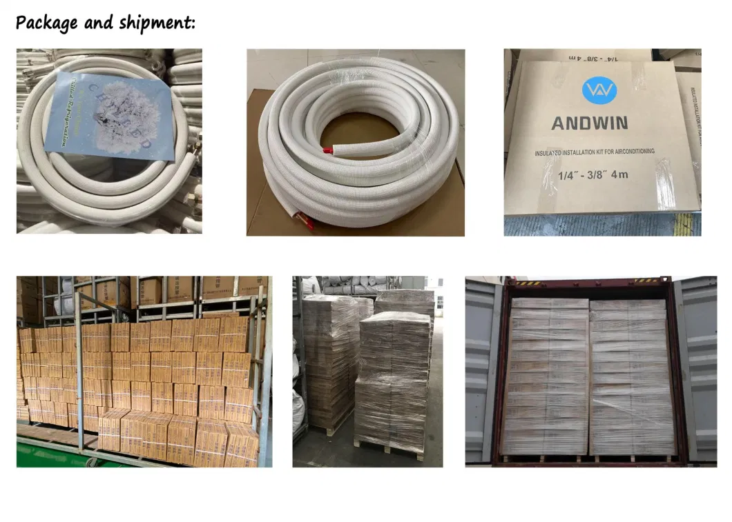 1/4, 1/2 3/8 5/8 HAVC Split Air Conditioner Copper Aluminum Insulation Pipe Kits/Insulation Tube/Installation Kit/Insulated Kit/Copper Tube