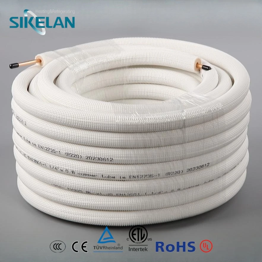 Eco-Friendly White PE Foam Coated HVAC Cold/Heat Insulation Copper Pipe