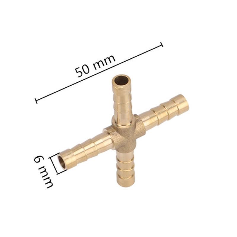 X Type Tube Barb 4mm 6mm 8mm 10mm 12mm Copper Barbed Connector Copper Barbed Coupler