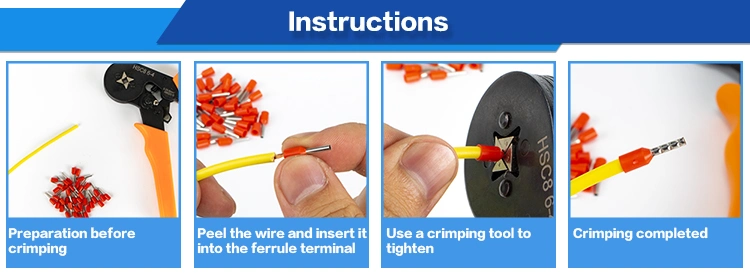 Nylon Insulating Terminals AWG 18 Insulated Single Cord End Terminals Copper Tube Ve1008