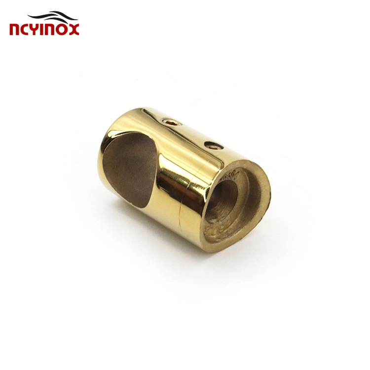 Bathroom Hardware Tube Fitting Brass Shower Sliding Door Hanging Round Glass Tube Connector