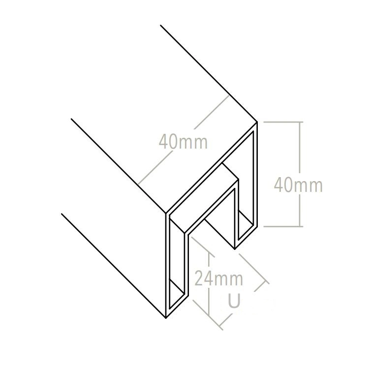 Premium Balustrades Cr L 40mm Extruded Aluminum Cap Rails Square Groove Slot Tube