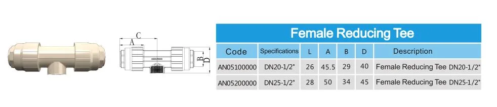 Fast-Install Internal Thread Tee Connect Aluminum Alloy Tubes