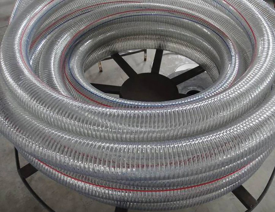 PVC Reinforced Tubing with Spiral Steel Wire High Pressure Flexible Vinyl Hose