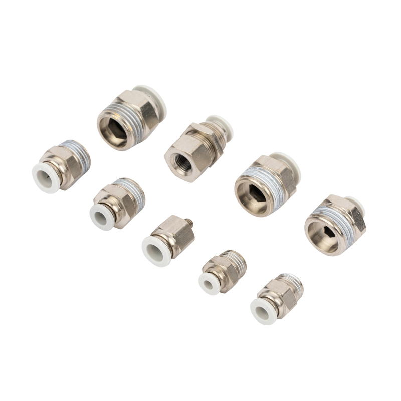 Pneumatic Parts Hose Pipe Connector Brass Tube Connectors External Threaded Straight Male Thread Copper Tube Connectors PC