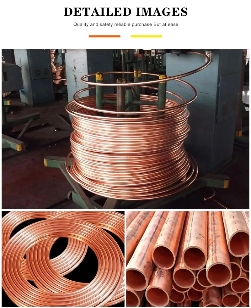 High Quality ASTM 15mm C11000 C21000 B280 PVC Coated Copper Tube/Pipes for Air Conditioners