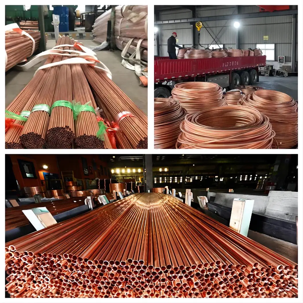 C10100 C10200 C11000 T1 T2 T3 T4 Brass Copper Pipe HVAC Copper Inner Grooved Pipetube Refrigeration Tube