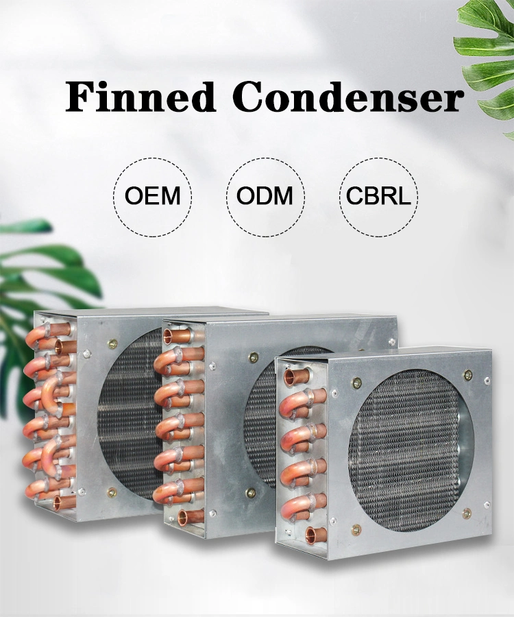 Finned Dehumidifier Condenser Copper Tube Aluminium Refrigeration Parts 3/8&quot; Bare or Inner Grooved Copper Tube 6 Bar