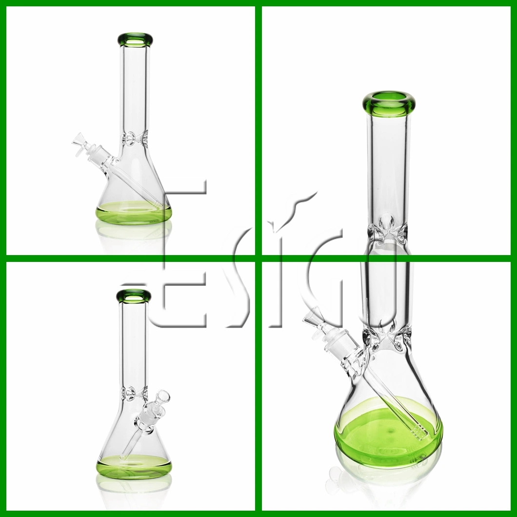 Esigo Glass Hot Selling Heavy 7mm Thickness 12inch Beaker Dry Herb Glass Water Pipe Glass Smoking Pipe with Clear Downstem and Glass Bowl