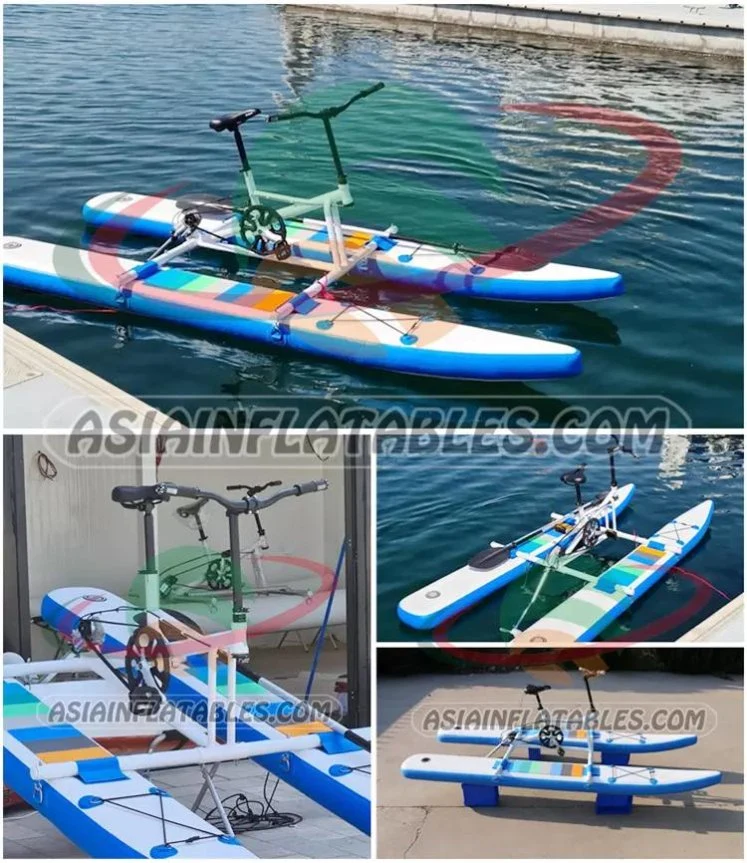 Wholesale Drop Stitch Material Inflatable Water Bike Floating Sea Pedal Bicycle Boat