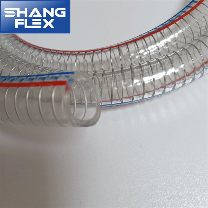 PVC Reinforced Tubing with Spiral Steel Wire High Pressure Flexible Vinyl Hose